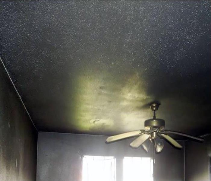 fire damage on ceiling
