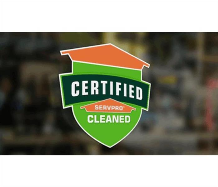 Certified: SERVPRO Cleaned window emblem